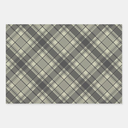 Lichtgrijs Plaid Rood Licht Groen Kerstmis Inpakpapier Vel (Voorkant 3)