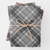 Lichtgrijs Plaid Rood Licht Groen Kerstmis Inpakpapier Vel (In situ)