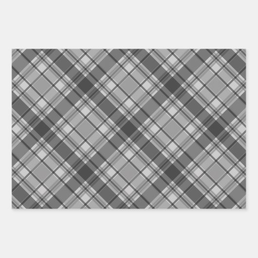 Lichtgrijs Plaid Rood Licht Groen Kerstmis Inpakpapier Vel (Voorkant)