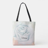 Lichtgrijs Roos Tote Bag (Achterkant)