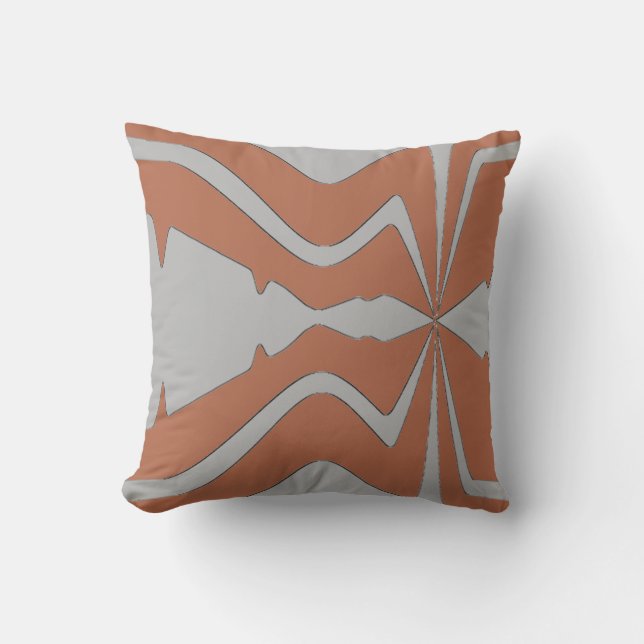 Lichtgrijs Vetgedrukte Grote Geluidsgolf Ontwerp o Kussen (Voorkant)