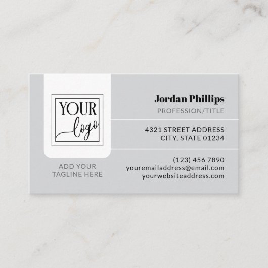 Lichtgrijs Voeg je Logo eenzijdig toe Visitekaartje (Voorkant)