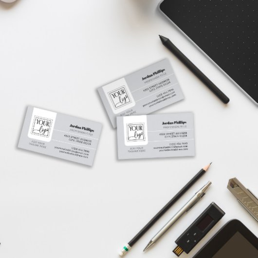 Lichtgrijs Voeg je Logo eenzijdig toe Visitekaartje