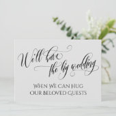 Lichtgrijs wanneer we je kunnen knuffelen uitgeste kaart (Staand voorkant)