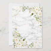 Lichtgrijs Wit Bloemen Goud Marmeren Vrijgezellenf Kaart (Achterkant)