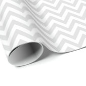 Lichtgrijs Wit Chevron Zig-Zag Patroon Cadeaupapier (Rol Hoek)