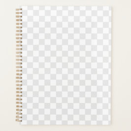 Lichtgrijs Wit Geruit Dambord Planner