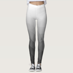 Lichtgrijs Wit Gradiënt Geometrie Mesh Patroon Leggings