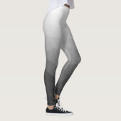 Lichtgrijs Wit Gradiënt Geometrie Mesh Patroon Leggings (Rechts)