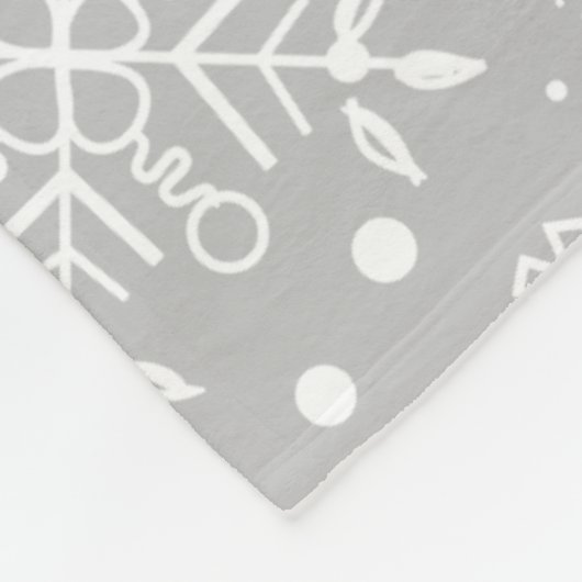 Lichtgrijs & Wit Kerstmis Sneeuwvlokken Fleece Deken (Hoek)
