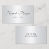 Lichtgrijs Wit Ombre Elegant Script Visitekaartje (Voorkant / Achterkant)