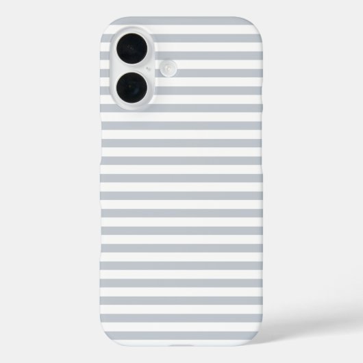 Lichtgrijs & Witte Cute Horizonaal Gestreept Case-Mate iPhone Case (Achterkant)