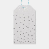 Lichtgrijs & Zilver Glanzend Confetti Stippen Mode Cadeaulabel (Achterkant)