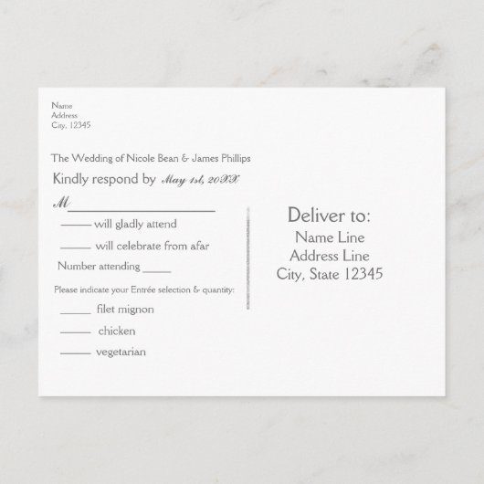 Lichtgrijs & Zilver Glanzend Confetti Stippen RSVP Uitnodiging Briefkaart (Achterkant)