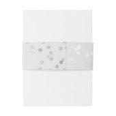 Lichtgrijs & Zilver Glanzende Confetti Stippen Inv Uitnodigingen Wikkel (Achterkant Voorbeeld)