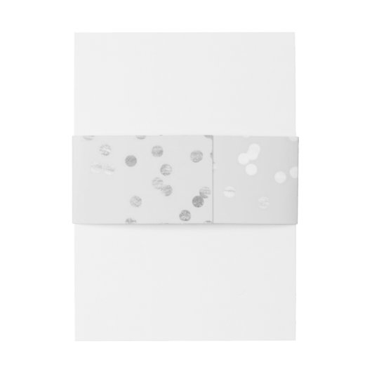 Lichtgrijs & Zilver Glanzende Confetti Stippen Inv Uitnodigingen Wikkel (Achterkant Voorbeeld)