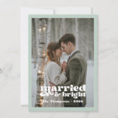 Lichtgrijs & Zilver-groen Jonggehuwd Kerstmis Feestdagenkaart (Voorkant)