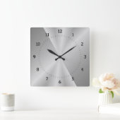 Lichtgrijs, zilver onder metaal vierkante klok (Huis)