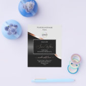 Lichtgrijs Zwart Wavy Roos Gold Decor met Logo Flyer (Enkel)