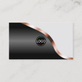 Lichtgrijs Zwart Wavy Roos Gold Decor met Logo Visitekaartje (Voorkant)