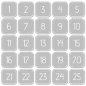 Lichtgrijze aanpasbare vierkante nummerv stickers  (Voorkant)