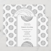 lichtgrijze basketbalwedstrijd kaart (Voorkant / Achterkant)