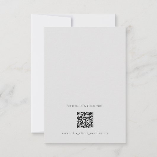 Lichtgrijze bruiloft - Qr-code Bijlage - Kaart (Achterkant)