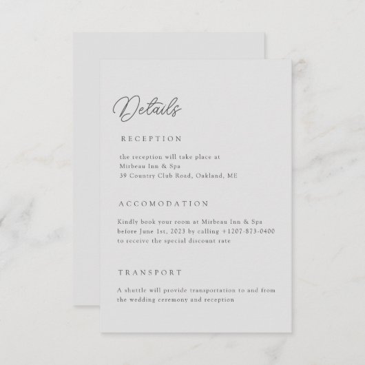 Lichtgrijze bruiloft - Qr-code Bijlage - Kaart (Voorkant / Achterkant)