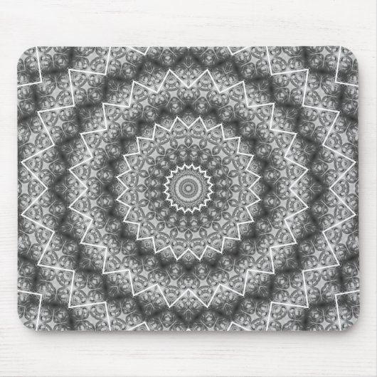 Lichtgrijze caleidoscoop / Mandala Muismat (Voorkant)