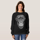 Lichtgrijze chimpansee Ape not Monkey Cute Chim Trui (Voorkant volledig)