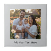 Lichtgrijze Creëer Uw eigen keramische Tegel Tegeltje (Voorkant)