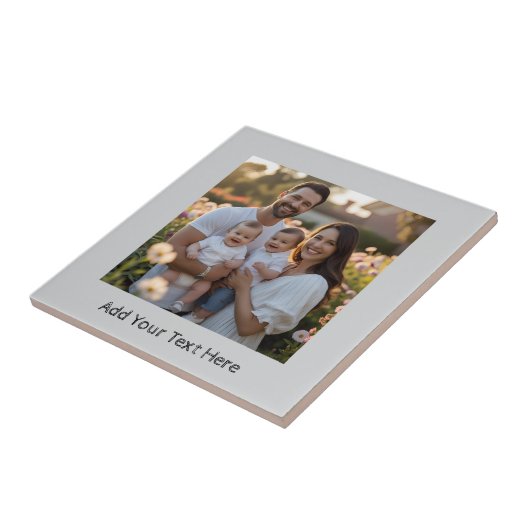 Lichtgrijze Creëer Uw eigen keramische Tegel Tegeltje (Zijkant)