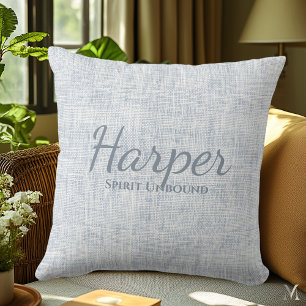 Lichtgrijze denim textuur   Aangepaste rustieke in Kussen