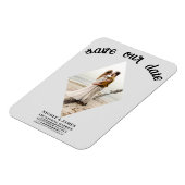 Lichtgrijze Diamond Foto Bruiloft Save the Date Magneet (Linkerzijde)