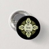 Lichtgrijze drie-eenheid en zwart vis monogram ronde button 3,2 cm (Voorkant /achterkant)