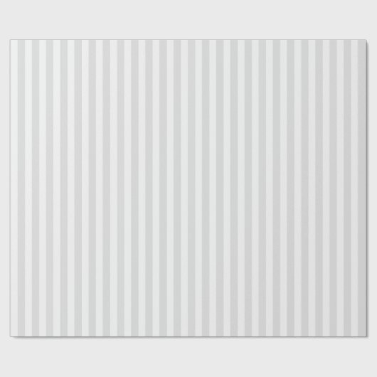 Lichtgrijze en witte snoepjes strepen cadeaupapier (Vlak)