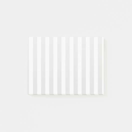 Lichtgrijze en witte snoepjes strepen post-it® notes (Voorkant)