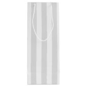 Lichtgrijze en witte snoepjes strepen wijn cadeautas (Achterkant)