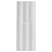 Lichtgrijze en witte snoepjes strepen wijn cadeautas (Voorkant)