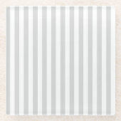Lichtgrijze en witte strepen glazen onderzetter (Voorkant)