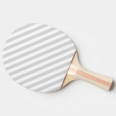 Lichtgrijze en witte strepen tafeltennisbatje (Zijkant)