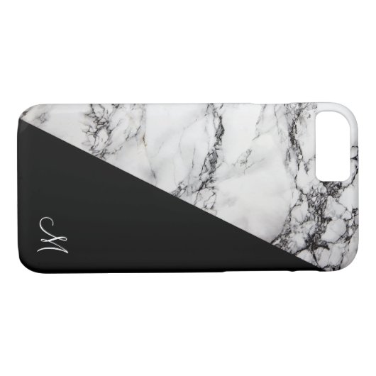 Lichtgrijze en zwarte marmeren steentextuur Case-Mate iPhone case (Achterkant (Horizontaal))