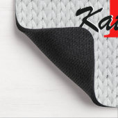 Lichtgrijze gebreide textuur Muismat met monogram (Hoek)