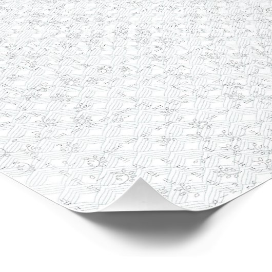 Lichtgrijze geometrische bloem | Moderne zomerpatr Perfect Poster (Hoek)