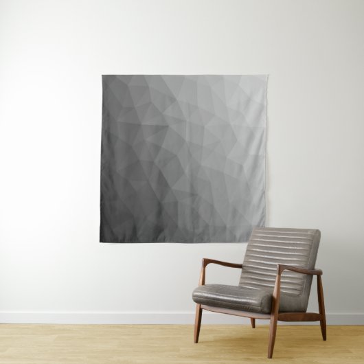 Lichtgrijze geometrische mesh gradiëntpatroon wandkleed (In Situ (horizontaal))