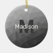 Lichtgrijze geometrische mesh-monogram met verloop keramisch ornament (Voorkant)