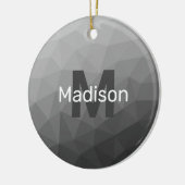 Lichtgrijze geometrische mesh-monogram met verloop keramisch ornament (Links)