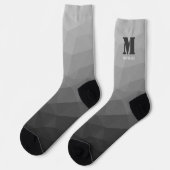Lichtgrijze geometrische mesh monogram sokken (Links)