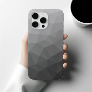 Lichtgrijze geometrische mesh-patroon met verloop iPhone 15 pro max hoesje