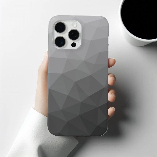 Lichtgrijze geometrische mesh-patroon met verloop Case-Mate iPhone case